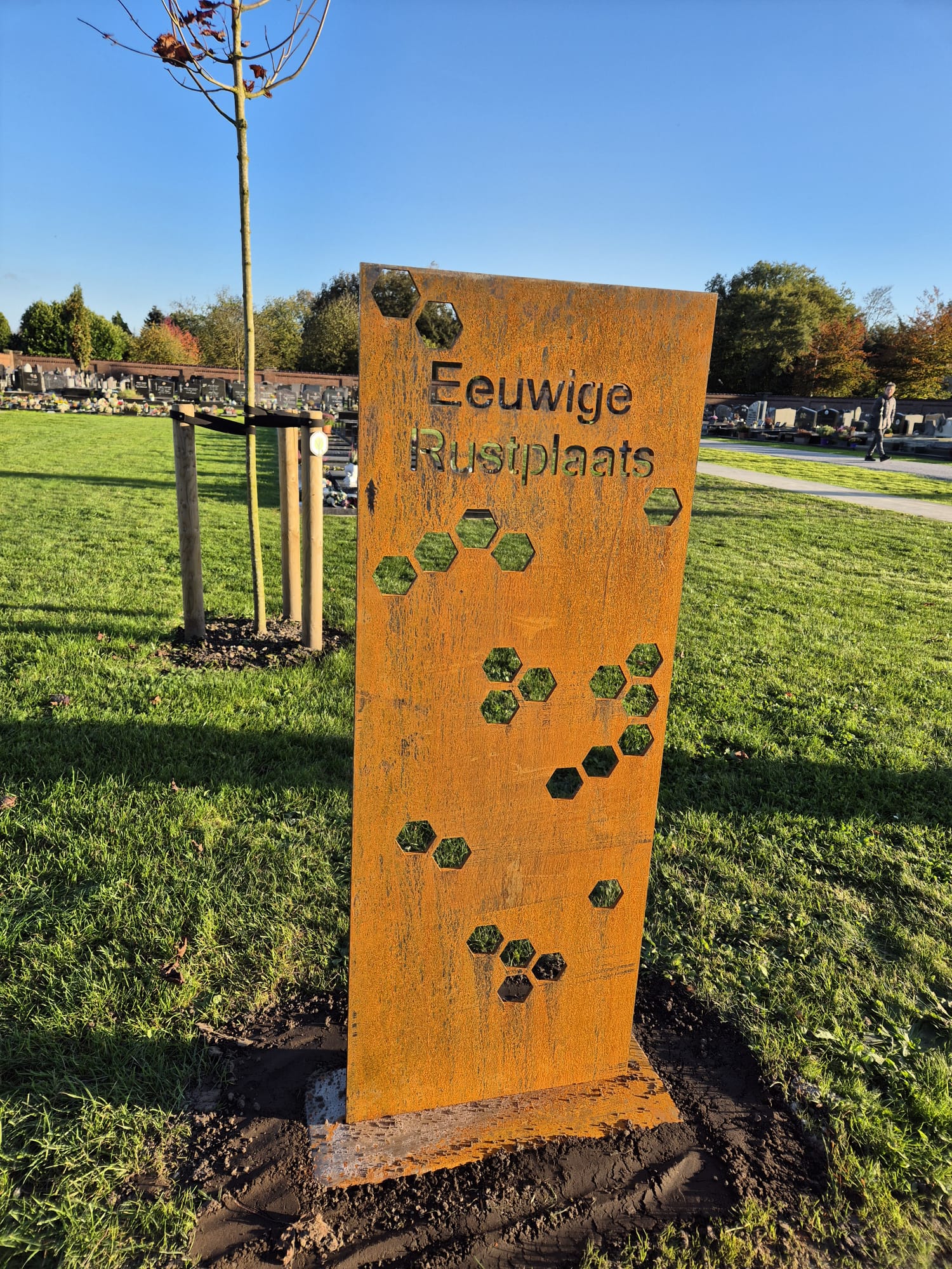 Cortenstaal naambord Strooiweide